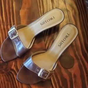 Women's open toe small heel dress shoe